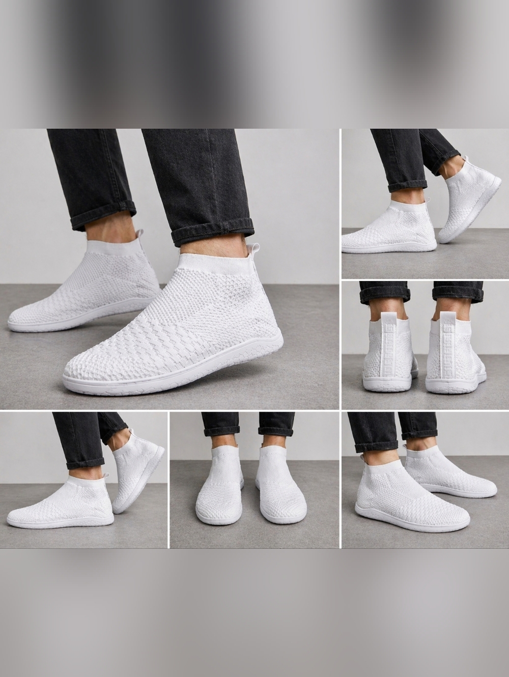 Otishi Knit Slip-On Sneakers White Sock Shoes Size 12 Lightweight